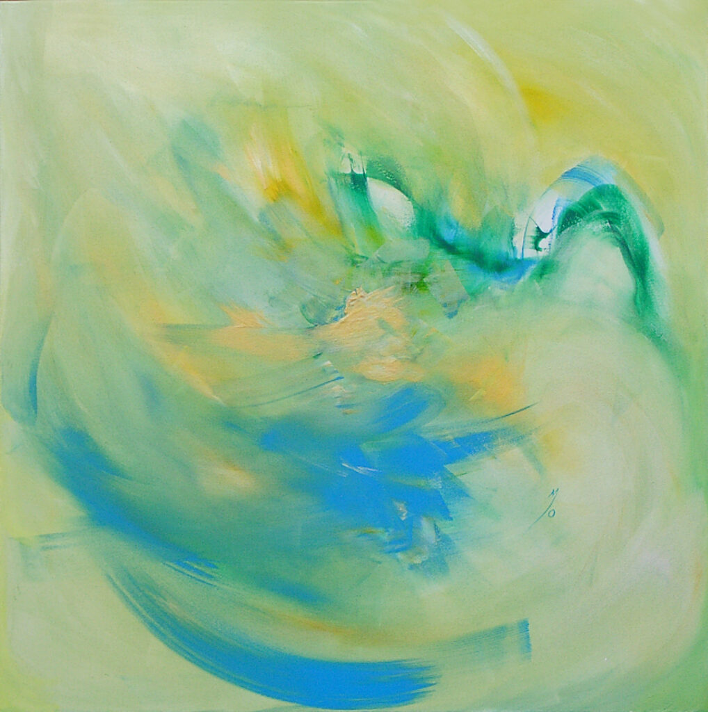 Über dem blauen Bogen_Acrylbild_100x100